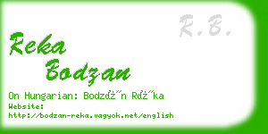 reka bodzan business card